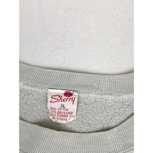 Vintage Miami Florida Sweatshirt Grey XL Seashells Tourist Wind Surfing Beach - Picture 4 of 7